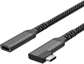 USB 3.2 extension cable, USB plug type C to USB socket type C, 0.5 m, black/white, FL31-74013