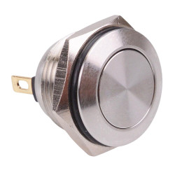 Off-(On) Momentary 16mm Stainless Steel Vandal Push Button Switch 2A SPST