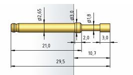Igła testowa 1050-C-1.5N-AU-2.5, raster 4,00 (160 mil)