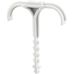 Podwójny kołek obejma kotwica rozporowa CMS 25-32mm 100 sztuk do kabli przewodów rur fi:6mm bezhalogenowy szary F-TRONIC