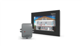 Tech St-281 C - Regulator Pokojowy Z Komunikacją Rs Szklany Kolor Czarny