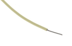 Przewód do urządzeń PTFE PTFE Żółty, 100m 0,12 mm² 7/0,15 mm, 300 V, -75 → +200C, Ø 0.8mm, RS PRO BS3G210
