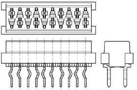 Gniazdo PCB 14 -pinowe 2 -rzędowe raster: 2.54mm Żeńskie na płytkę Proste Przewlekany