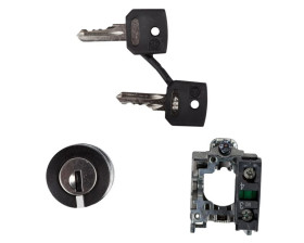 Przełącznik 2 położeniowy klucz 22mm czarny 1Z z samopowrotem XB4BG61