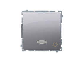 SIMON BASIC Wyłącznik zwierny przycisk "dzwonek" z podświetleniem LED (moduł) szybkozłącza srebrny mat BMD1L.01/43 KONTAKT SIMON