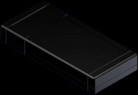 ABS enclosure, battery compartment 2 x AA/1 x 9V, (L x W x H) 200 x 94 x 31.5 mm, black (RAL 9004), IP54, TBL-2B.9