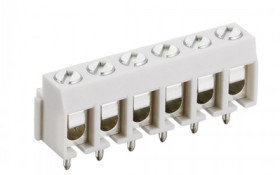 PCB terminal, 4 pole, pitch 5 mm, AWG 22-14, 15 A, screw connection, light gray, KRM 04