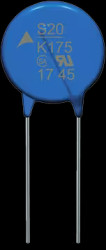 Varistor, radial, VV 240 V, 10000 A, 200 V (DC), 150 V (AC), ±10 %, 1 VA (AC), 120 J, B72220S2151K101