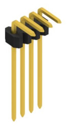 Pin header, 4 pole, pitch 1.27 mm, angled, black, 10061140