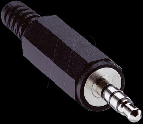 53011 Jack plug 3.5 mm stereo, 4-pin, anti-kink protection