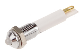 Lampka kontrolna do montażu panelowego 12V dc Zielony, czerwony 6mm LED Chrom Końcówka lutownicza RS PRO