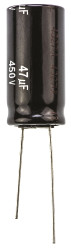 Kondensator 47μF 450V dc Radialny, Otwór przelotowy Panasonic roztaw: 7.5mm 16 (Dia.) x 31.5mm