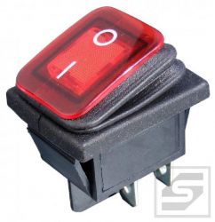 Przełącznik hermetyczny KCD2R-230V 16A/250VAC;podśw. czerwony;ON-OFF;