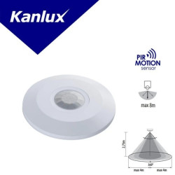 Czujnik ruchu 2000W 360st. ZONA FLAT-W 8m IP20 biały 23452