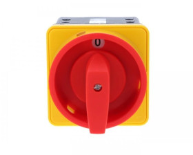 Łącznik krzywkowy 80A rozłącznik 0-1 3 - biegunowy mocowanie do pulpitu czoło zamykane żółto-czerwone SK80-2.8211\P08