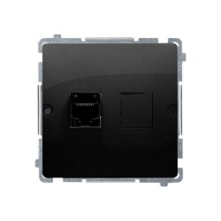Gniazdo telefoniczne RJ12 czarny mat Simon Basic