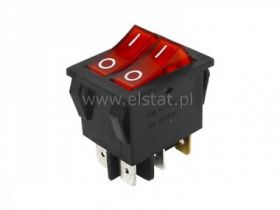 Przeł. kołys. podśw. 230V 2 klawisze ON-OFF 6p