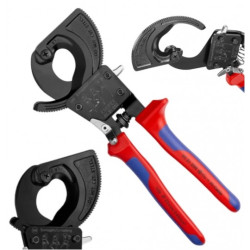 Nożyce zapadkowe do cięcia kabli miedzianych i aluminiowych (do 32mm / 240mm2) 250mm KNIPEX 95 31 250
