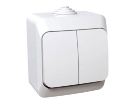 CEDAR PLUS Wyłącznik podwójny świecznikowy IP44 biały WDE000550 SCHNEIDER ELECTRIC