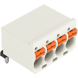Socket header, 3 pole, pitch 5 mm, angled, light gray, 2092-1373