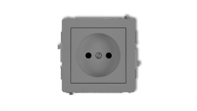 Deco Gniazdo Pojedyncze B/U Szary Mat 27Dgp-1P