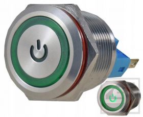 Przełącznik LB22BP-GREEN 22mm POWER podśw. LED 9-24V;bistabilny;2A/250V