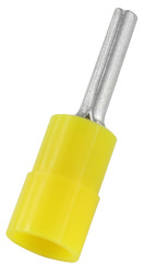 Końcówka pinowa, 2.8mm średnica, 14mm długość, Żółty, 10AWG - 12AWG