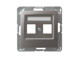 IMPRESJA Obudowa gniazda podwójne typu Keystone prosta tytan GPK-2Y/p/23 OSPEL