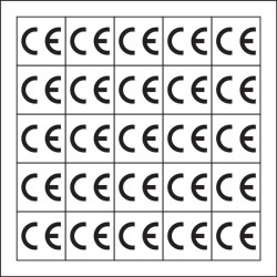 CE Conformity Labels, Black On Self Adhesive Vinyl, 12.7 x 12.7mm, Pack Of 500