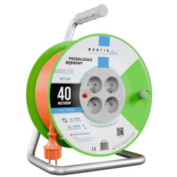 Przedłużacz bębnowy MT104-40 4x2p+Z 16A 3680W 3x1,5 40m Montis pomarańczowy