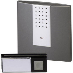Heidemann 70823 HX Door Bell Set, 200m Range, 8 Melodies, Outdoor Use