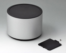 Aluminum enclosure, (Ø x H) 140 x 100 mm, black (RAL 9005), IP40, ER149059