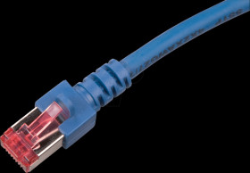 0.25 m Cat.6 PiMF patch cable, blue, RJ45