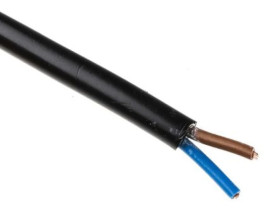 Sieciowy kabel zasilający 2 Core Polichlorek winylu PVC Sheath Czarny 6.39mm od , 300 V, 500 V