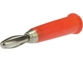 Wtyk głośnikowy typu BANAN lutowany prosty czerwony