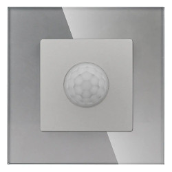 Czujnik ruchu PIR 200W, 60W dla LED - szklana ramka - szary - Tawoia Glass
