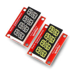 SparkFun Alphanumeric Starter Kit - zestaw 2 wyświetlaczy alfanumerycznych- biały i czerwony - Qwiic - SparkFun KIT-18624