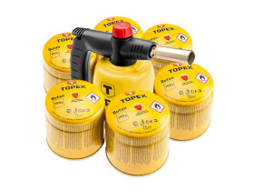 Lampa lutownicza gazowa na naboje + 6 naboi gazowych z zaworkiem 44E149 TOPEX