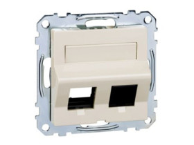 MERTEN Płytka czołowa gniazda komputerowe podwójne ukośnego RJ45 kremowy Sys M MTN4568-0344 SCHNEIDER ELECTRIC