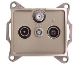 DOMO Gniazdo RTV/SAT końcowe szampańskie 011350050 25043