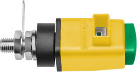 Quick pressure clamp, yellow/green, 300 V, 16 A, solder connection/cable lug, nickel-plated, SDK 800 / GNGE