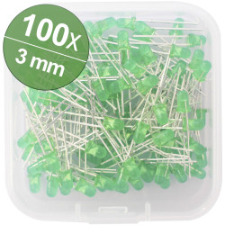 Quadrios 1802O021 Quadrios LED set Green 3mm 20mA 2.0V Wired LEDs