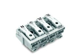 Złączka zasilająca 4-biegunowa ze stopkąmi bez styku PE 294-5024 /500szt./