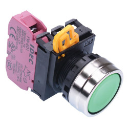 YW4B-A1E01G Green 22mm Metal Bezel Maintained Push Button Switch NC IP65 IDEC