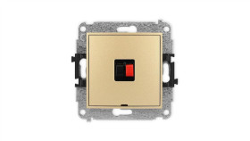 Icon Mechanizm Gniazda Głośnikowego Pojedynczego, Bez Pola Opisowego Złoty...