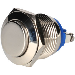 R-TECH 524583 19mm Vandal Resistant Switch 36VDC 2A Raised Nickel Screw