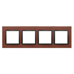 Simon 54 Nature Ramka 4-krotna drewniana, Czarny Orzech DRN4/87