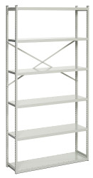 System półek, kolor Szary, 6-poziomowy, materiał: Stal, 2000mm x 1000mm, 400mm, Treston