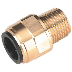 Sealey CAS15BSA 15mm x 1/2"bspt Brass Straight Adaptor