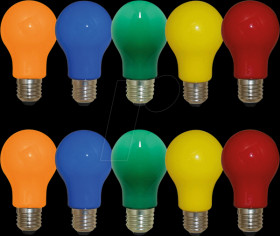 A27MIX36 LED lamp E27, mixed, 3 W, multicolour, pack of 10